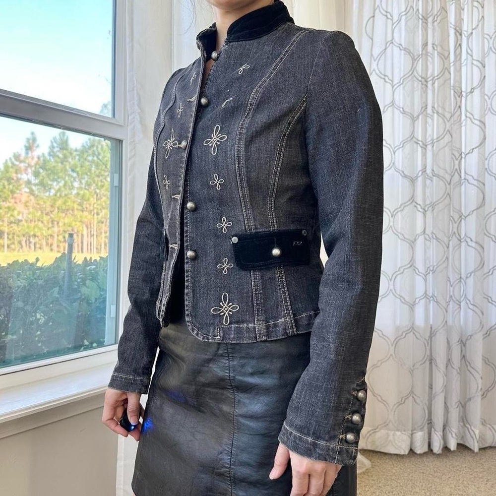 Denim Velvet Jacket - Picture 6 of 8